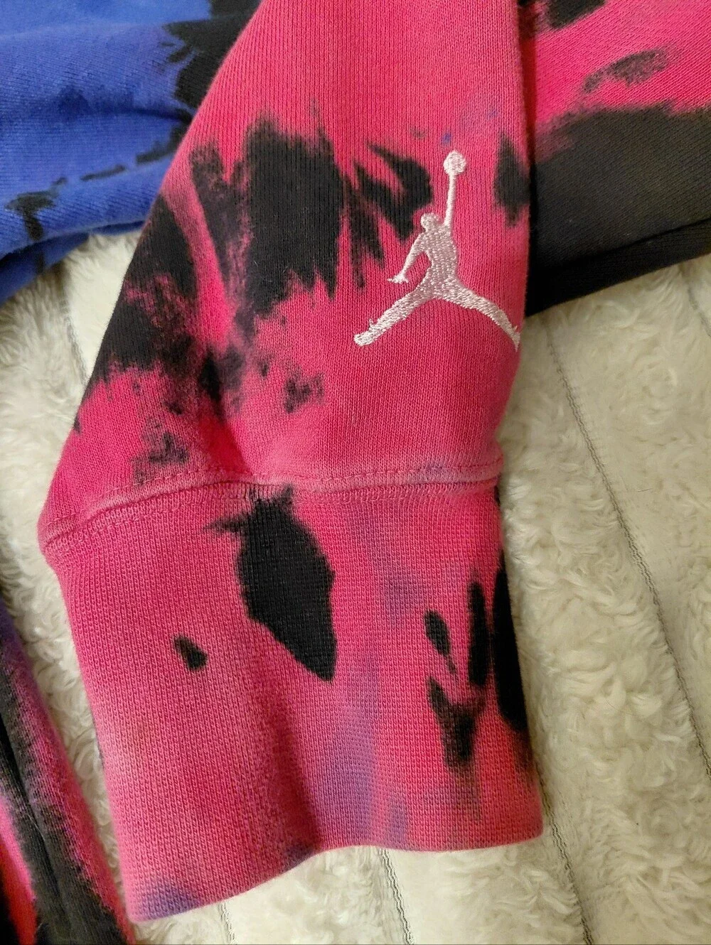 Nike Jordan Blue And Pink Tie Dye Hooded Sweatshirt